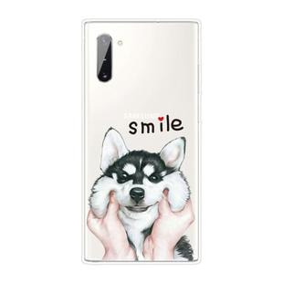 For Samsung Galaxy Note 10 Coloured Drawing Pattern Highly Transparent TPU Protective Case(Pinch Dog)