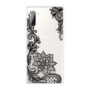 For Samsung Galaxy Note 10 Coloured Drawing Pattern Highly Transparent TPU Protective Case(Black Rose)