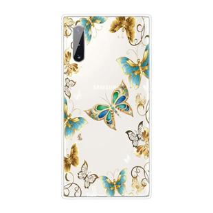 For Samsung Galaxy Note 10 Coloured Drawing Pattern Highly Transparent TPU Protective Case(Golden Butterfly)