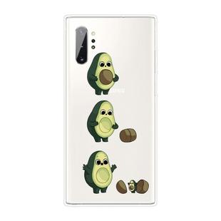 For Samsung Galaxy Note 10+ Coloured Drawing Pattern Highly Transparent TPU Protective Case(Avocado)