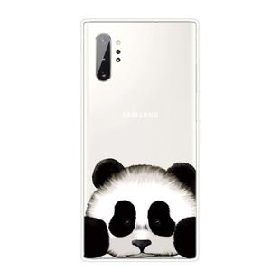For Samsung Galaxy Note 10+ Coloured Drawing Pattern Highly Transparent TPU Protective Case(Panda)