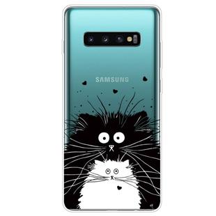 For Samsung Galaxy S10 5G Coloured Drawing Pattern Highly Transparent TPU Protective Case(Black White Rat)