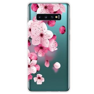 For Samsung Galaxy S10 5G Coloured Drawing Pattern Highly Transparent TPU Protective Case(Cherry Blossoms)