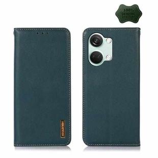 For OnePlus Nord 3 / Ace 2V KHAZNEH Nappa Top Layer Cowhide Leather Phone Case(Green)