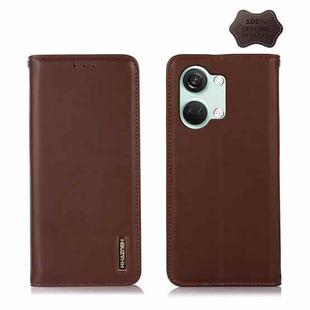 For OnePlus Nord 3 / Ace 2V KHAZNEH Nappa Top Layer Cowhide Leather Phone Case(Brown)