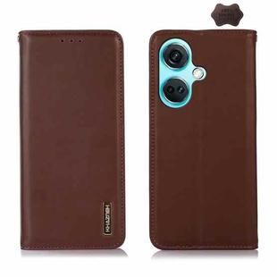 For OnePlus Nord CE3 5G KHAZNEH Nappa Top Layer Cowhide Leather Phone Case(Brown)