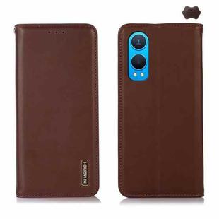 For OnePlus Nord CE4 Lite KHAZNEH Nappa Top Layer Cowhide Leather Phone Case(Brown)