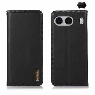 For OnePlus Nord 4 KHAZNEH Nappa Top Layer Cowhide Leather Phone Case(Black)