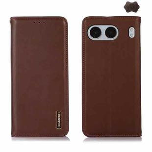 For OnePlus Nord 4 KHAZNEH Nappa Top Layer Cowhide Leather Phone Case(Brown)