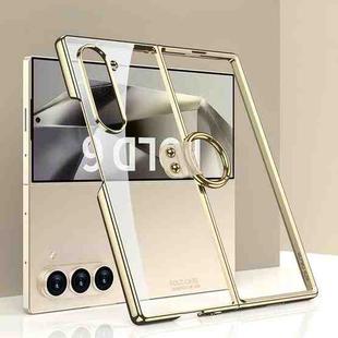 For Samsung Galaxy Z Fold6 GKK Electroplating Phone Case with Ring(Gold)