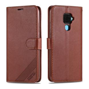 For Huawei Mate 30 Lite / Nova 5i Pro AZNS Sheepskin Texture Horizontal Flip Leather Case with Holder & Card Slots & Wallet(Brown)