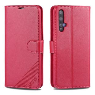 For Huawei Nova 5 / 5 Pro AZNS Sheepskin Texture Horizontal Flip Leather Case with Holder & Card Slots & Wallet(Red)