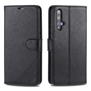 For Huawei Nova 5 / 5 Pro AZNS Sheepskin Texture Horizontal Flip Leather Case with Holder & Card Slots & Wallet(Black)