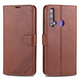 For Huawei Nova 5i / P20 Lite(2019) AZNS Sheepskin Texture Horizontal Flip Leather Case with Holder & Card Slots & Wallet(Brown)