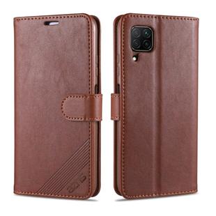 For Huawei Nova 6 SE AZNS Sheepskin Texture Horizontal Flip Leather Case with Holder & Card Slots & Wallet(Brown)