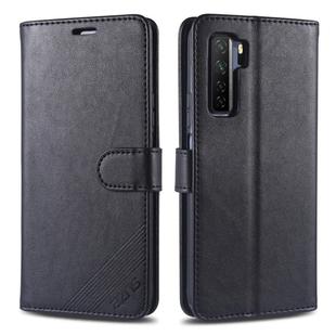 For Huawei Nova 7 SE AZNS Sheepskin Texture Horizontal Flip Leather Case with Holder & Card Slots & Wallet(Black)