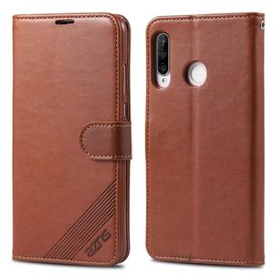 For Huawei P30 Lite / Nova 4E AZNS Sheepskin Texture Horizontal Flip Leather Case with Holder & Card Slots & Wallet(Brown)