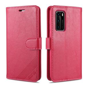 For Huawei P40 / P40 Pro AZNS Sheepskin Texture Horizontal Flip Leather Case with Holder & Card Slots & Wallet(Red)