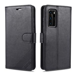 For Huawei P40 / P40 Pro AZNS Sheepskin Texture Horizontal Flip Leather Case with Holder & Card Slots & Wallet(Black)