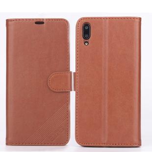 For Huawei Enjoy 9 AZNS Sheepskin Texture Horizontal Flip Leather Case with Holder & Card Slots & Wallet(Brown)