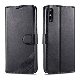 For Huawei Enjoy 10e AZNS Sheepskin Texture Horizontal Flip Leather Case with Holder & Card Slots & Wallet(Black)