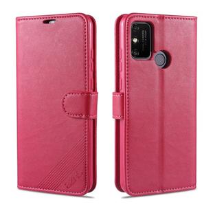 For Huawei Honor 9A AZNS Sheepskin Texture Horizontal Flip Leather Case with Holder & Card Slots & Wallet(Red)