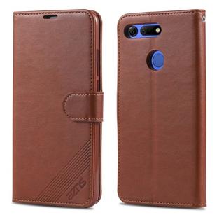 For Huawei Honor V20 AZNS Sheepskin Texture Horizontal Flip Leather Case with Holder & Card Slots & Wallet(Brown)