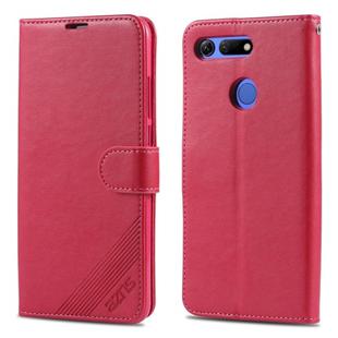 For Huawei Honor V20 AZNS Sheepskin Texture Horizontal Flip Leather Case with Holder & Card Slots & Wallet(Red)