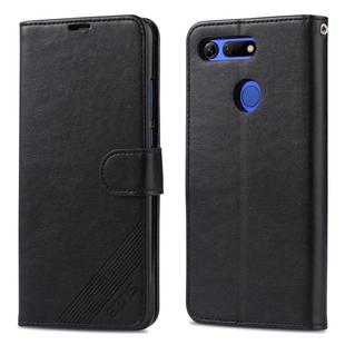 For Huawei Honor V20 AZNS Sheepskin Texture Horizontal Flip Leather Case with Holder & Card Slots & Wallet(Black)