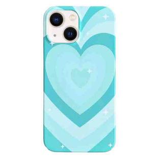 For iPhone 13 Painted Pattern PC Phone Case(Green Love)