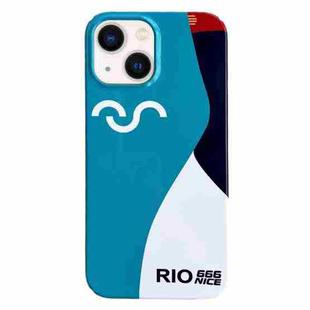 For iPhone 13 Painted Pattern PC Phone Case(Contrasting Blue)