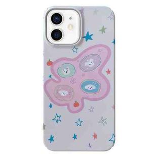 For iPhone 12 Painted Pattern PC Phone Case(Starry Dogs)
