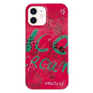 For iPhone 12 Painted Pattern PC Phone Case(Ice Cream Cone)