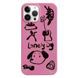 For iPhone 13 Pro Painted Pattern PC Phone Case(Lonely Dog)