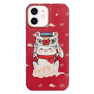 For iPhone 11 Painted Pattern PC Phone Case(Bunny Red)