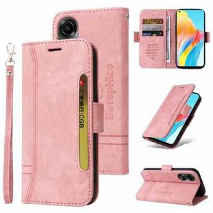 For OPPO A78 4G BETOPNICE Dual-side Buckle Leather Phone Case(Pink)