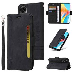 For OPPO A78 4G BETOPNICE Dual-side Buckle Leather Phone Case(Black)