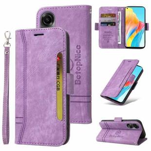 For OPPO A78 4G BETOPNICE Dual-side Buckle Leather Phone Case(Purple)