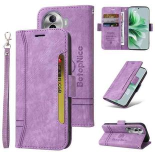 For OPPO Reno11 Pro 5G Global BETOPNICE Dual-side Buckle Leather Phone Case(Purple)