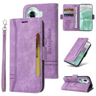 For OPPO Reno11 5G Global BETOPNICE Dual-side Buckle Leather Phone Case(Purple)