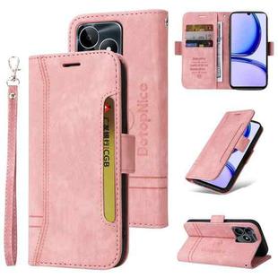 For Realme C53/Narzo N53 BETOPNICE Dual-side Buckle Leather Phone Case(Pink)