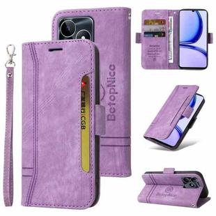 For Realme C53/Narzo N53 BETOPNICE Dual-side Buckle Leather Phone Case(Purple)