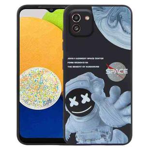 For Samsung Galaxy A03 Martian Astronaut Pattern Shockproof Phone Case(Black)