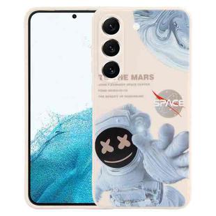 For Samsung Galaxy S22+ 5G Martian Astronaut Pattern Shockproof Phone Case(White)