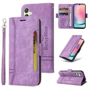For Samsung Galaxy A24 4G BETOPNICE Dual-side Buckle Leather Phone Case(Purple)