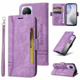 For vivo Y02 4G / Y02A / Y11 2023 BETOPNICE Dual-side Buckle Leather Phone Case(Purple)