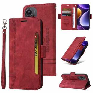 For Xiaomi Redmi Note 12 Turbo 5G BETOPNICE Dual-side Buckle Leather Phone Case(Red)