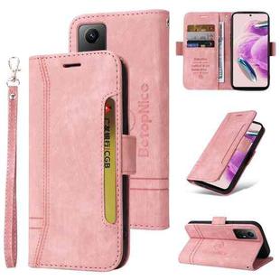 For Xiaomi Redmi Note 12S 4G Global BETOPNICE Dual-side Buckle Leather Phone Case(Pink)