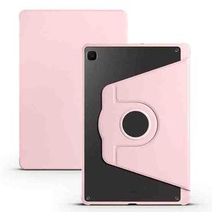 For Samsung Galaxy Tab S6 Lite P610 Acrylic 360 Degree Rotation Smart Tablet Leather Case(Sand Pink)