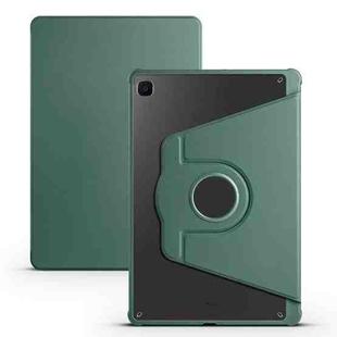 For Samsung Galaxy Tab S6 Lite P610 Acrylic 360 Degree Rotation Smart Tablet Leather Case(Dark Green)